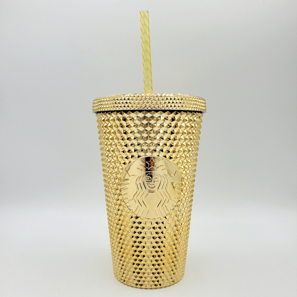 Starbucks Gold Studded Tumbler 2022 Fall Winter Holiday Bling 16oz Grande NEW